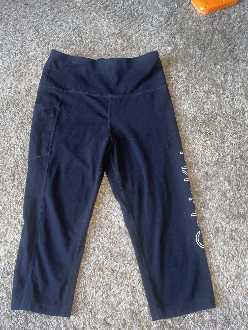 Calvin Klein Black Capri Leggings with Side Logo
